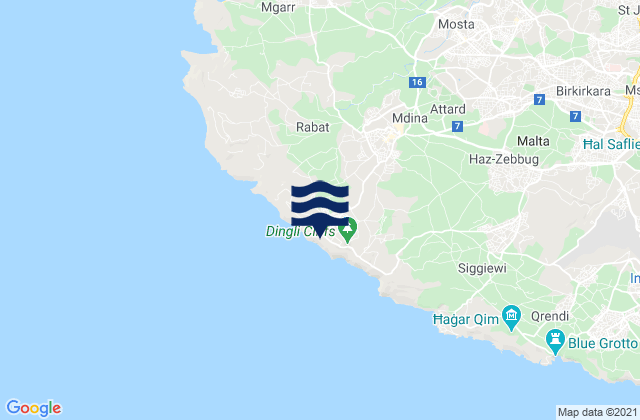 Karte der Gezeiten Imtarfa, Malta