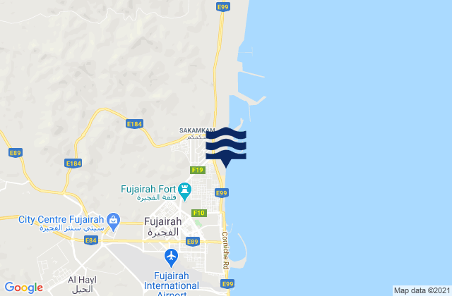 Karte der Gezeiten Imārat al Fujayrah, United Arab Emirates