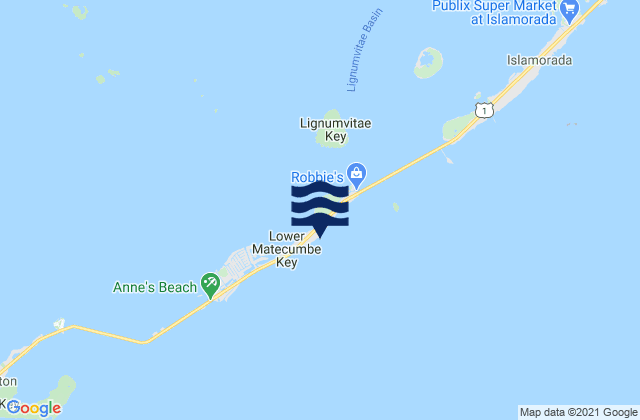 Karte der Gezeiten Indian Key Anchorage (Lower Matecumbe Key), United States