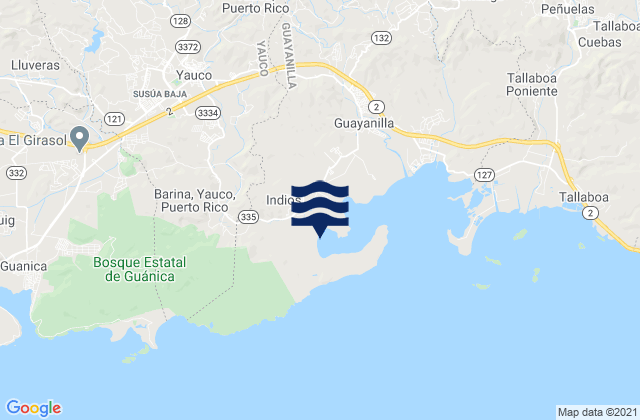 Karte der Gezeiten Indios, Puerto Rico
