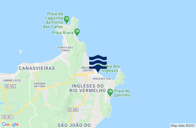 Karte der Gezeiten Ingleses, Brazil