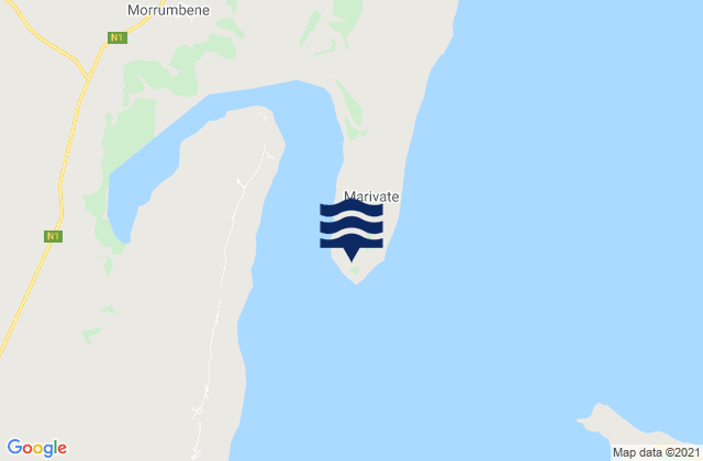 Karte der Gezeiten Inhambane Bay, Mozambique