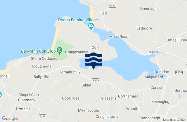 Karte der Gezeiten Inishowen, Ireland