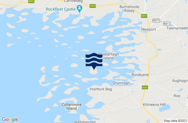 Karte der Gezeiten Inishturk, Ireland