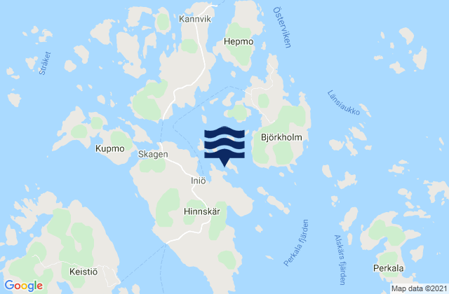 Karte der Gezeiten Iniö, Finland