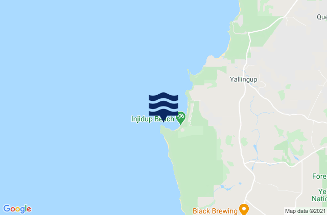 Karte der Gezeiten Injidup, Australia