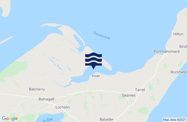 Karte der Gezeiten Inver Bay, United Kingdom