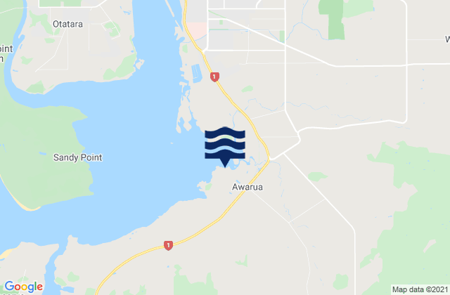 Karte der Gezeiten Invercargill City, New Zealand