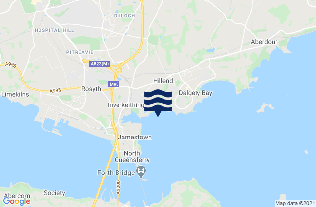 Karte der Gezeiten Inverkeithing Bay, United Kingdom