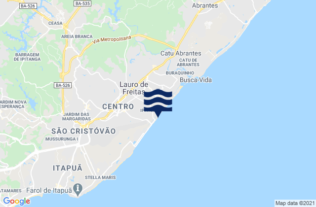 Karte der Gezeiten Ipitanga, Brazil