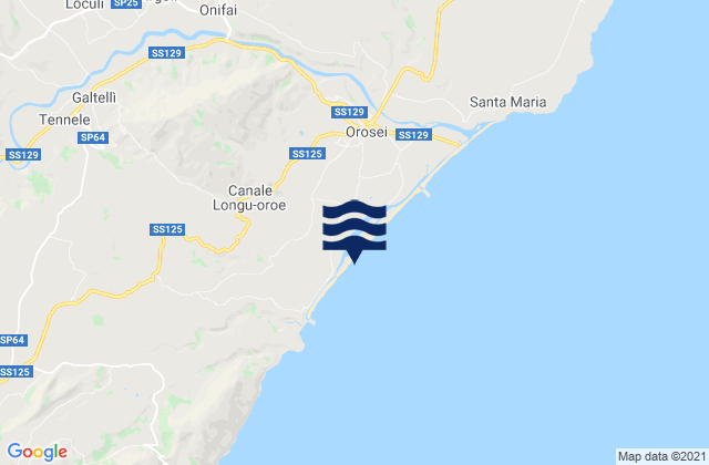 Karte der Gezeiten Irgoli, Italy
