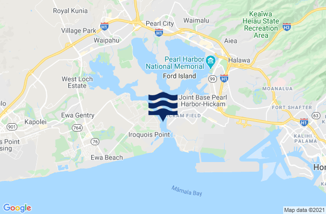Karte der Gezeiten Iroquois Point Pearl Harbor, United States