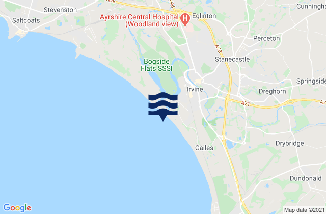 Karte der Gezeiten Irvine Beach, United Kingdom