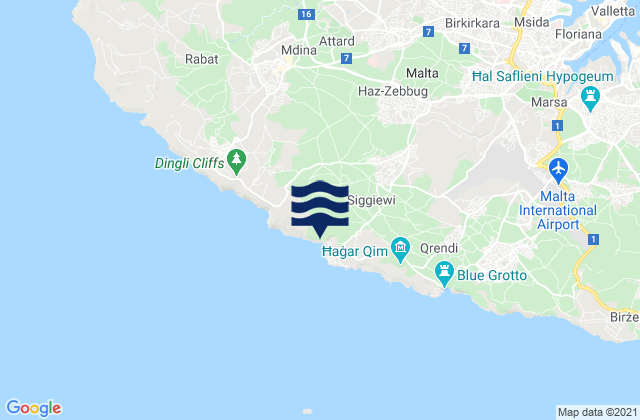 Karte der Gezeiten Is-Siġġiewi, Malta