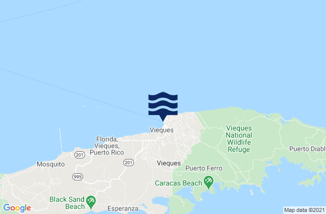 Karte der Gezeiten Isabel Segunda Vieques Island, Puerto Rico