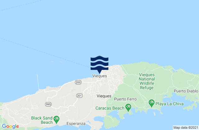 Karte der Gezeiten Isabel Segunda, Puerto Rico