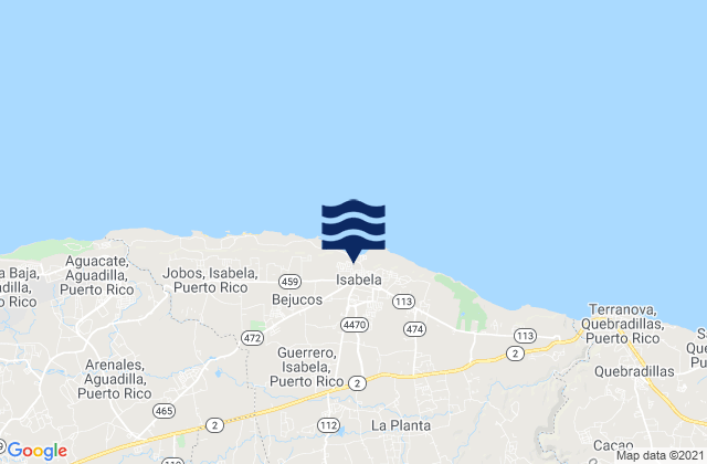 Karte der Gezeiten Isabela Barrio-Pueblo, Puerto Rico