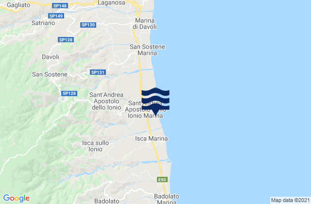 Karte der Gezeiten Isca sullo Ionio, Italy