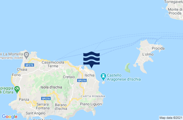 Karte der Gezeiten Ischia, Italy