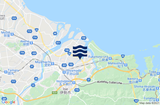 Karte der Gezeiten Ise-shi, Japan