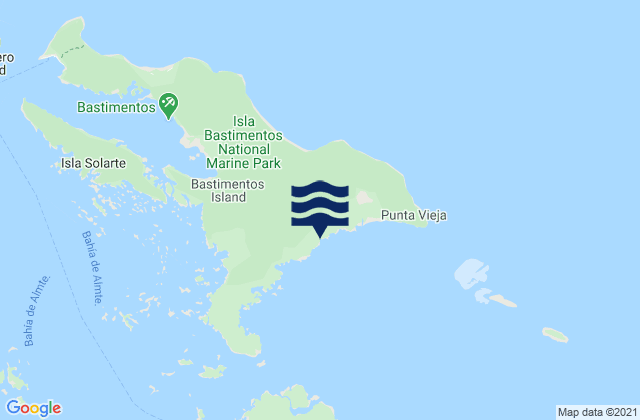 Karte der Gezeiten Isla Bastimentos, Panama