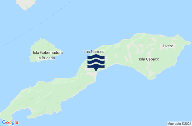 Karte der Gezeiten Isla Cébaco, Panama