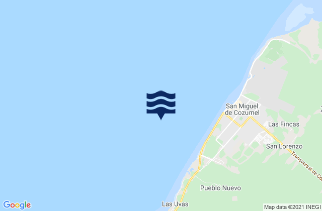 Karte der Gezeiten Isla De Cozumel, Mexico