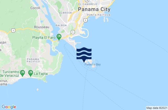 Karte der Gezeiten Isla Naos, Panama