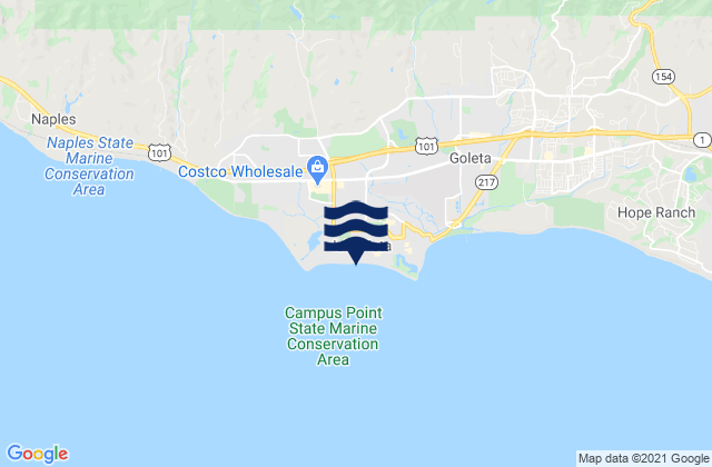 Karte der Gezeiten Isla Vista, United States