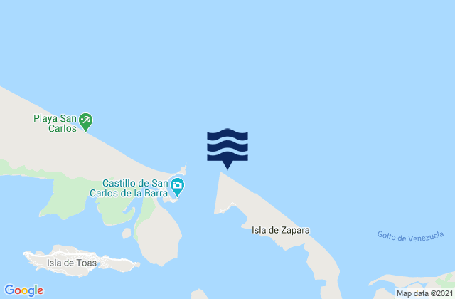 Karte der Gezeiten Isla Zapara Lake Maracaibo, Venezuela