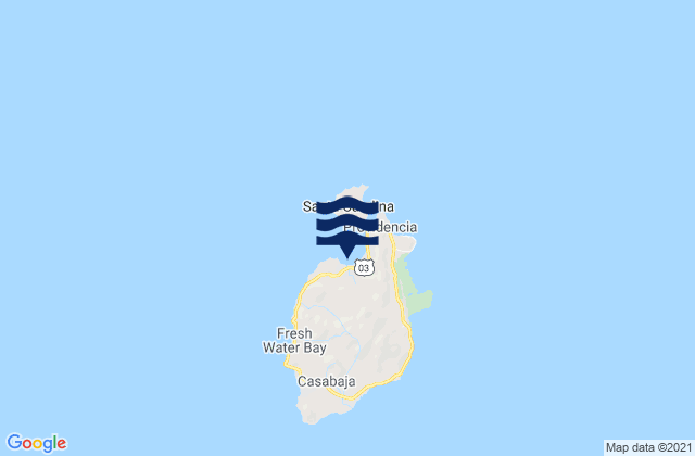 Karte der Gezeiten Isla de Providencia, Colombia