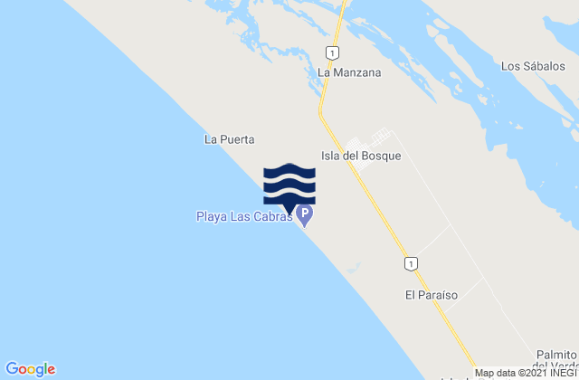 Karte der Gezeiten Isla del Bosque, Mexico