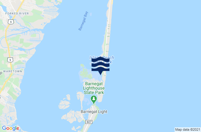 Karte der Gezeiten Island Beach (Sedge Islands), United States
