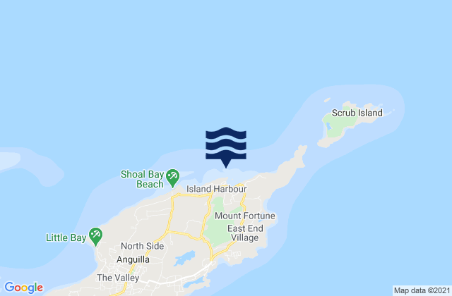 Karte der Gezeiten Island Harbour, Anguilla