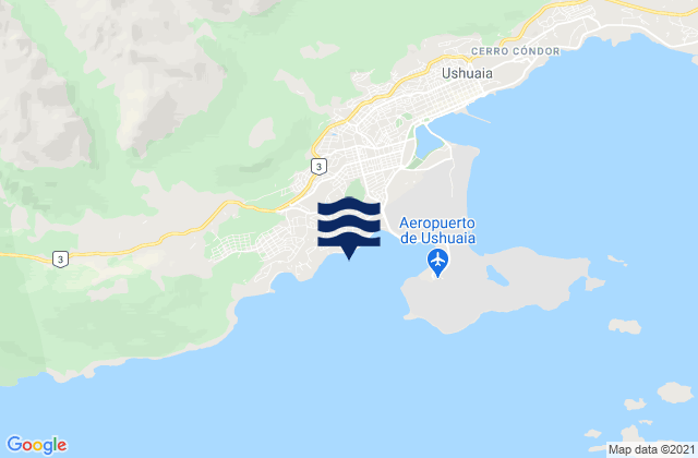 Karte der Gezeiten Islas Ano Nuevo, Chile