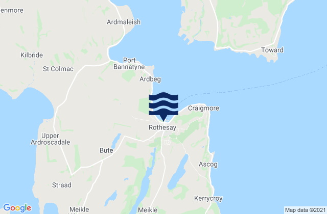 Karte der Gezeiten Isle of Bute, United Kingdom
