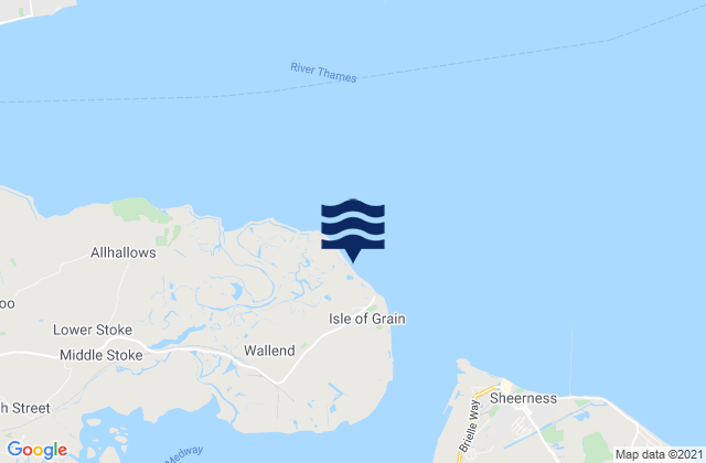 Karte der Gezeiten Isle of Grain, United Kingdom