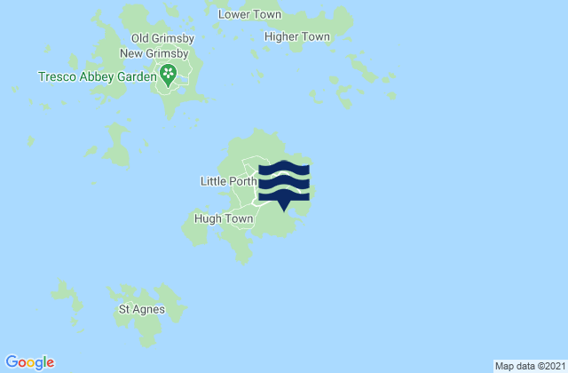 Karte der Gezeiten Isles of Scilly, United Kingdom