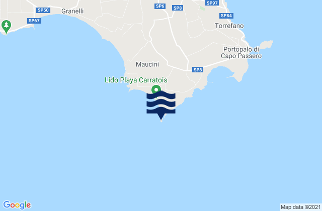 Karte der Gezeiten Isola delle Correnti Lighthouse, Italy