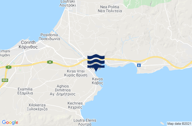 Karte der Gezeiten Isthmía, Greece