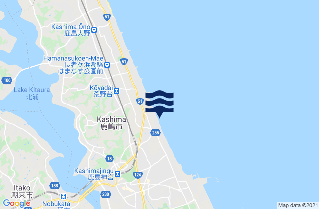 Karte der Gezeiten Itako-shi, Japan