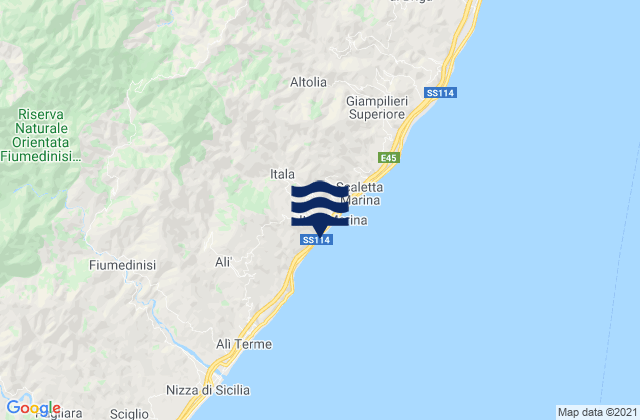 Karte der Gezeiten Itala, Italy