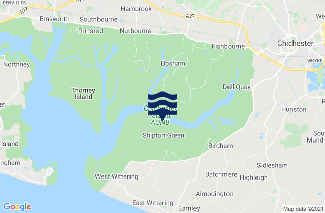 Karte der Gezeiten Itchenor, United Kingdom