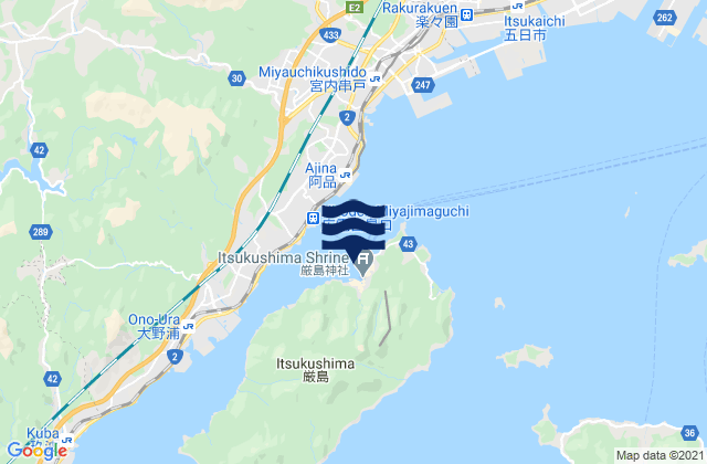Karte der Gezeiten Itsukushima, Japan
