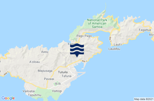 Karte der Gezeiten Itu‘aū County, American Samoa