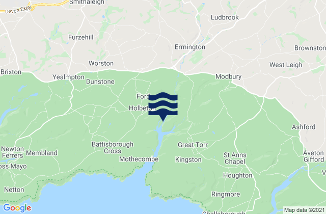 Karte der Gezeiten Ivybridge, United Kingdom