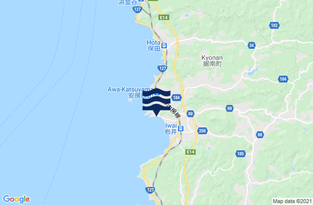 Karte der Gezeiten Iwaihukuro, Japan
