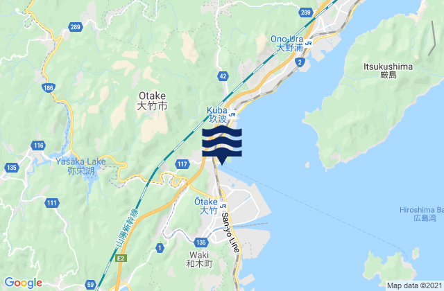 Karte der Gezeiten Iwakuni Shi, Japan