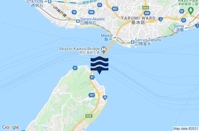 Karte der Gezeiten Iwaya (Awazi Sima), Japan