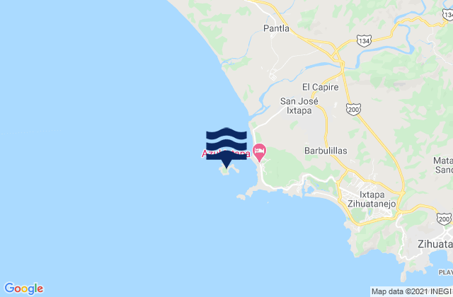 Karte der Gezeiten Ixtapa Island, Mexico